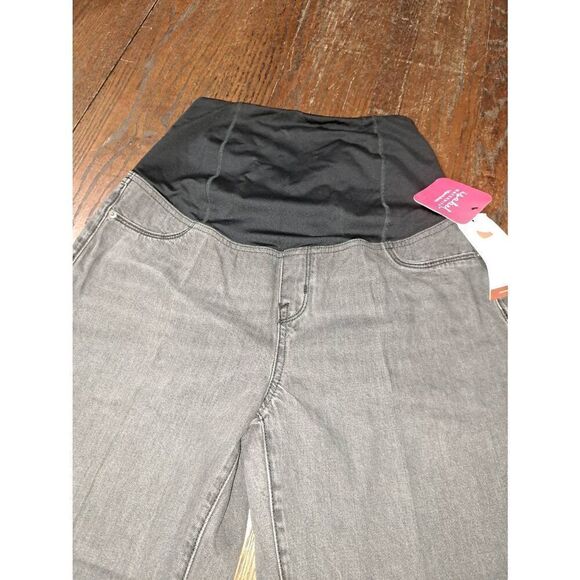 New 10 Maternity Isabel & Ingrid Black Boyfriend Black Over Bump Denim Jeans NWT - Picture 3 of 8